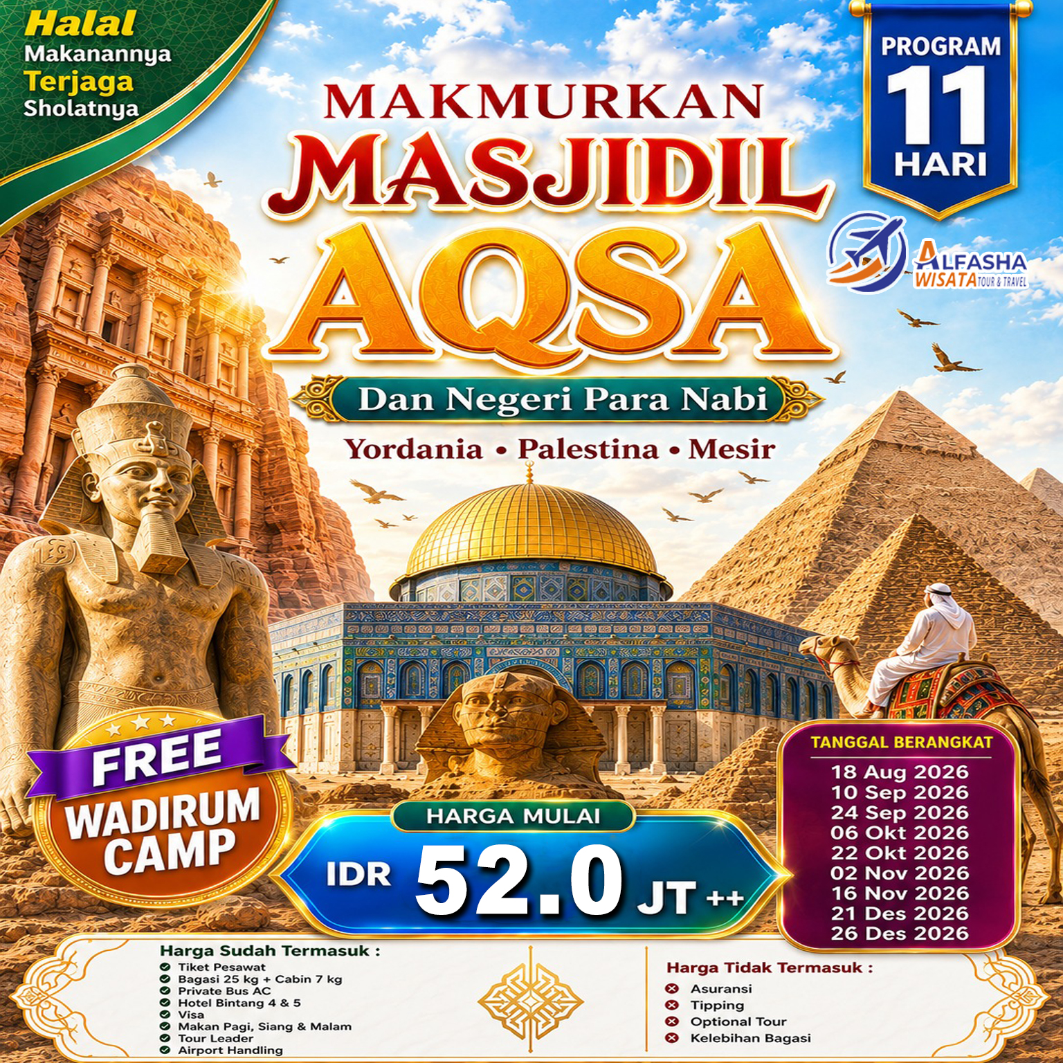 wisata masjidil aqsha program 11 hari