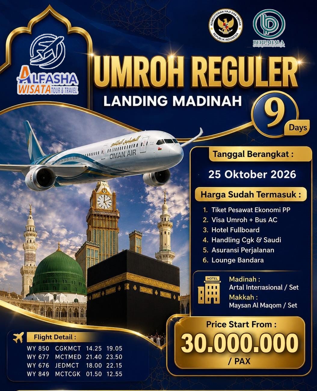 Umroh reguler 9 hari